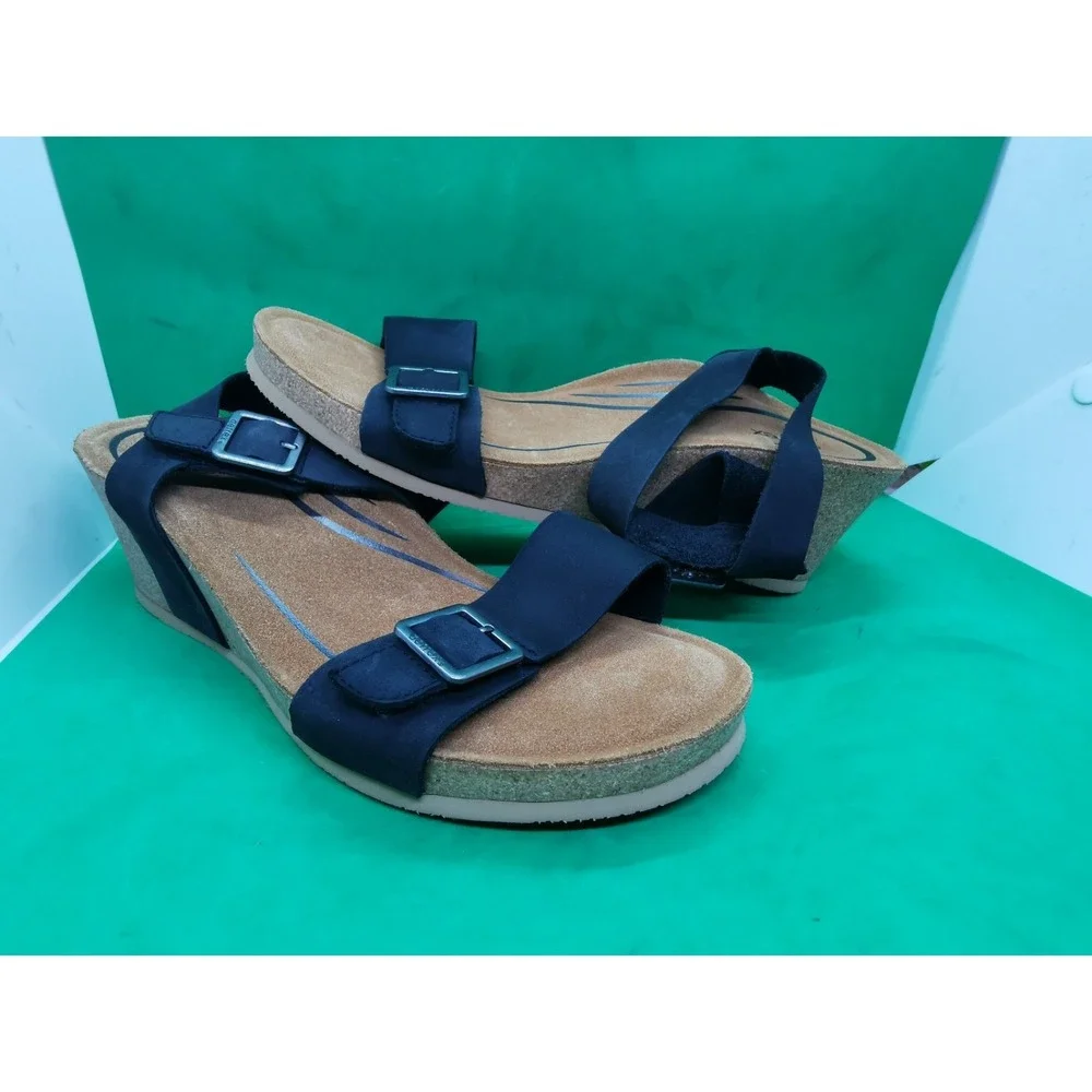Aetrex Women's Lexa Orthopedic Ankle Strap Arch Support Wedge Sandals Size 10